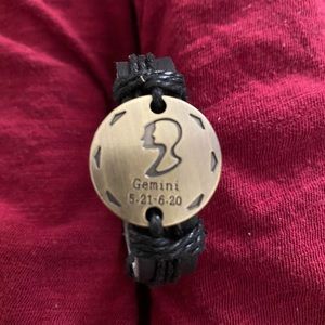 💖 Gemini Zodiac Leather Bracelet 7”-9” Unisex NEW